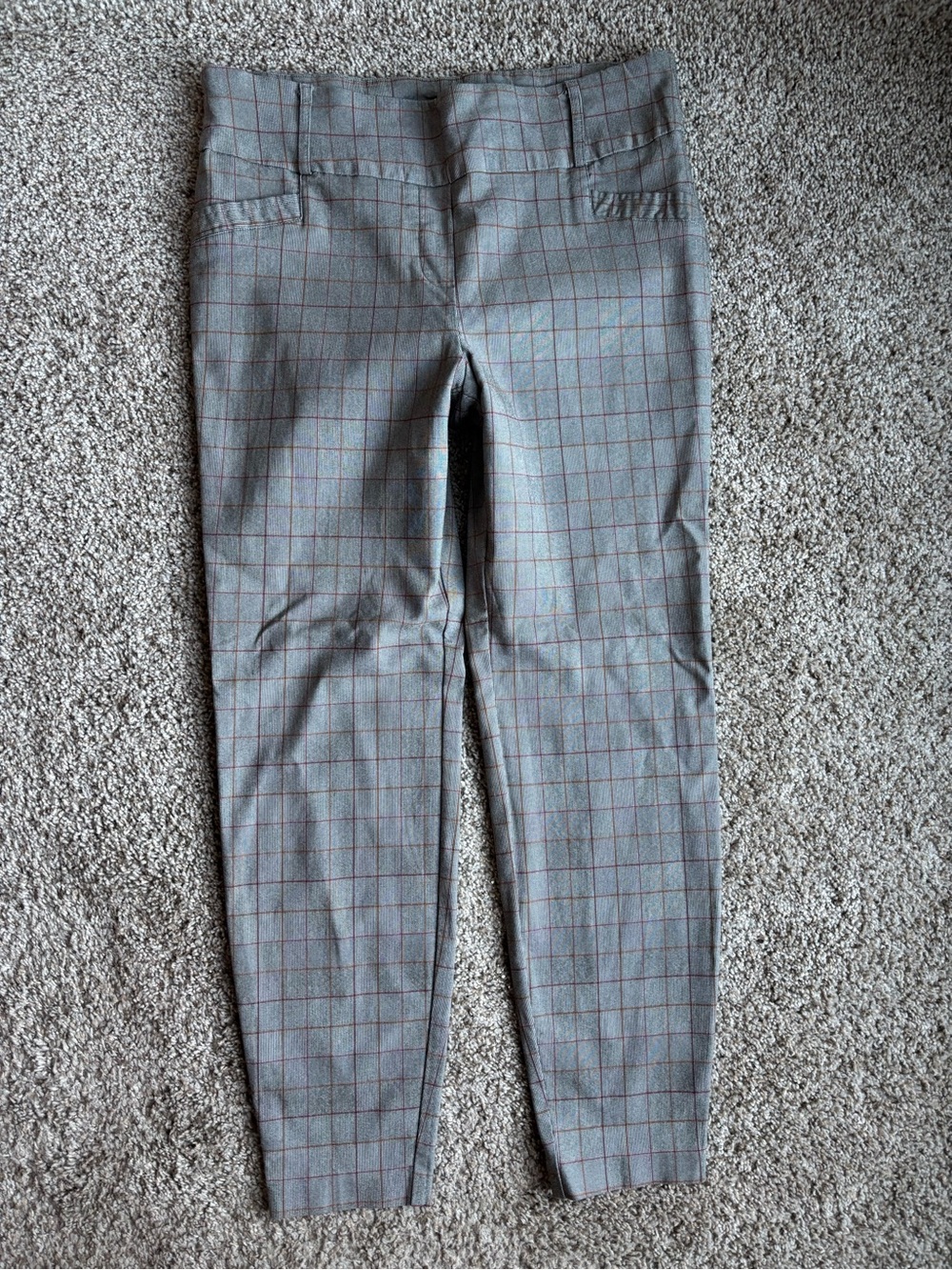 Soho Gray Dress Pants with Red Windowpane